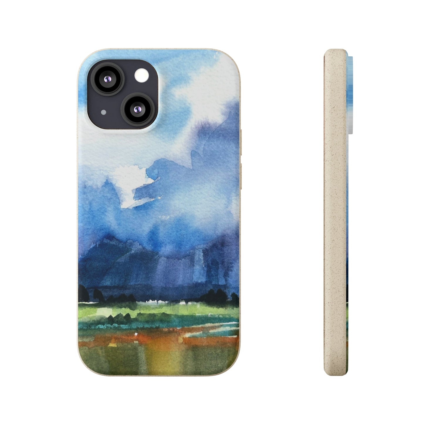 Biodegradable Phone Case with 'Tranquil Mountain View 4' Landscape Original Artwork by Barbara Cleary
